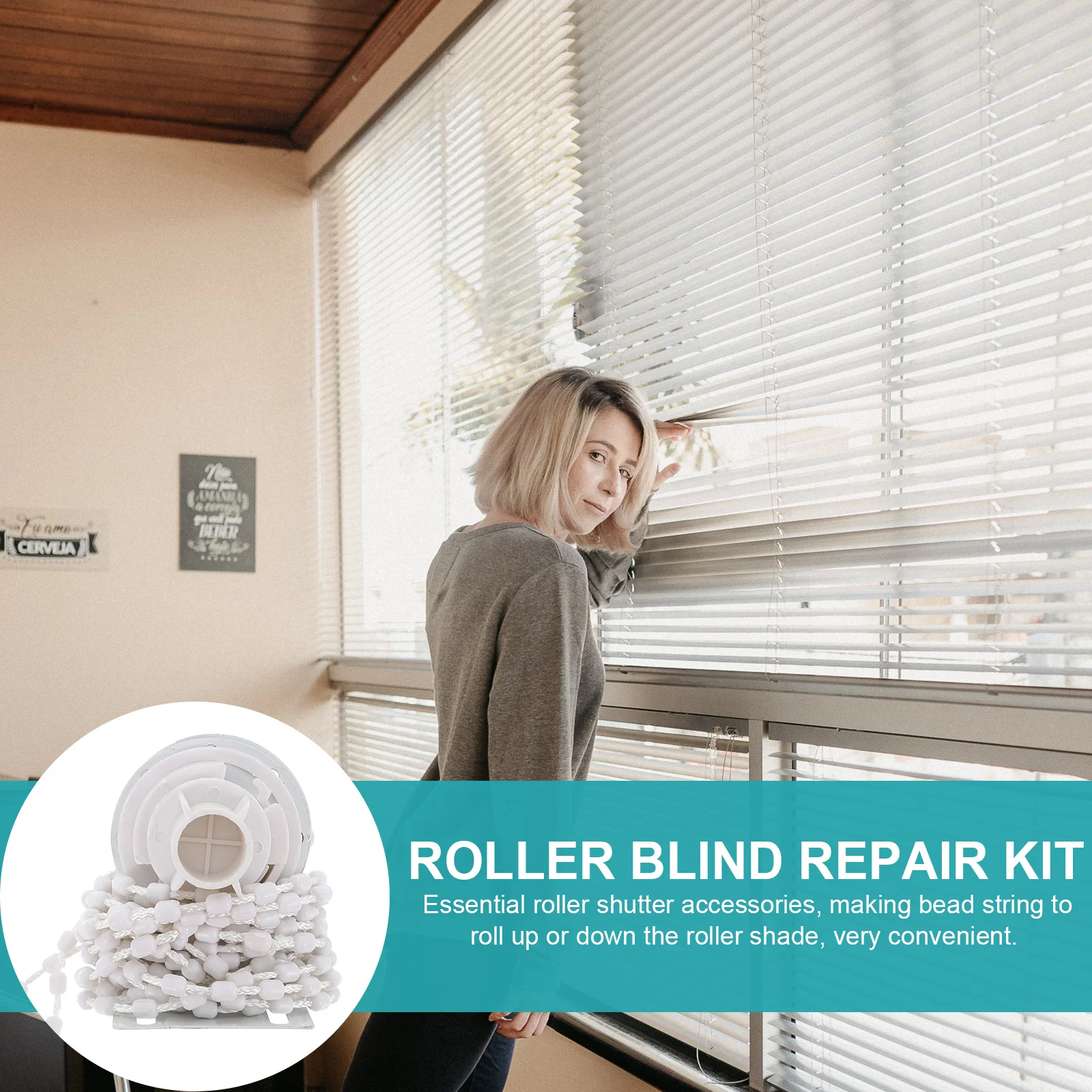 Curtain Roller Chain Roller Blind Beaded Chain Cord Clutch “U” Shape Roller Shade Blinds Connectors Metal Core Shade Repair (