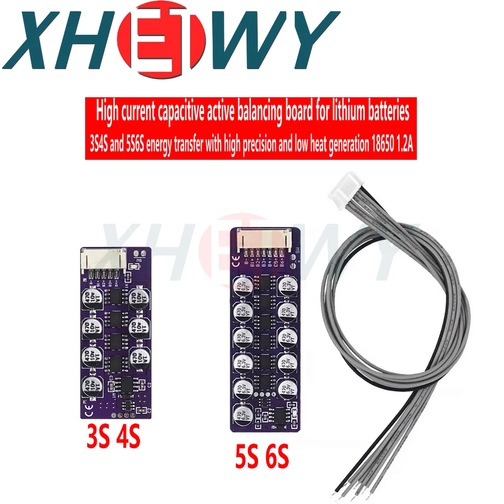 3S 4S 5S 6S High Current Capacitive Lithium Battery Active Equalizer Balancer Board Active Balance Module BMS 1.5A