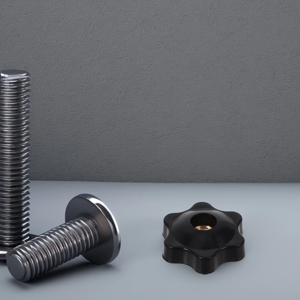 

6pcs Plum Blossom Shaped Screw Thread Knob Screw-On Handle Clamping Knob Adjustable Grip Knob Plastic Hexagon Knobs Replacement