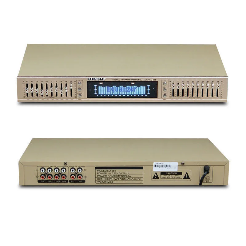 220V EQ665 Equalizer Hifi Home EQ Equalizer Dual 10 BAND Stereo