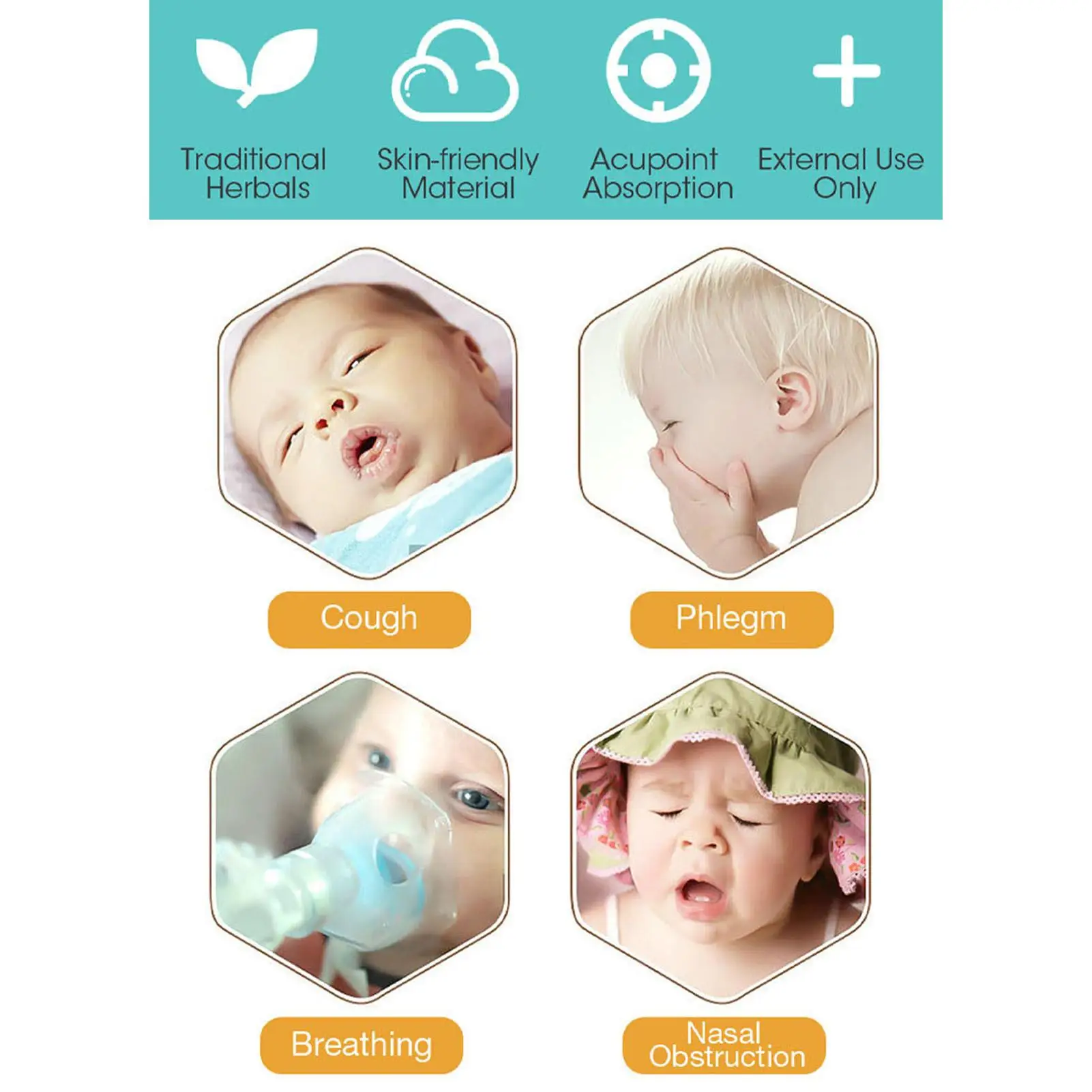 Hustenlinderungspflaster, pflanzliche Akupunktabsorption, Wellness-Aufkleber für Husten und zur Pflege