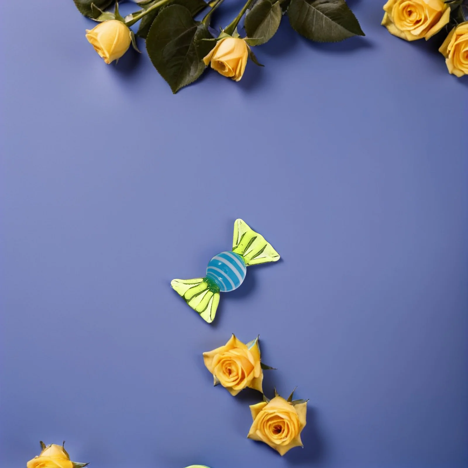 

6Pcs Colorful Glass Decorative Ornaments Handmade Murano Style Blown Glass Candy Decor for Home Wedding Christmas Party Desktop