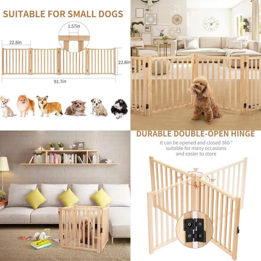 

Деревянные отдельно стоящие ворота для собак без краски для дома, дверей, лестницы, деревянные заборы для собак, домашние ворота для домашних животных, ступенька над ограждением-4 панели