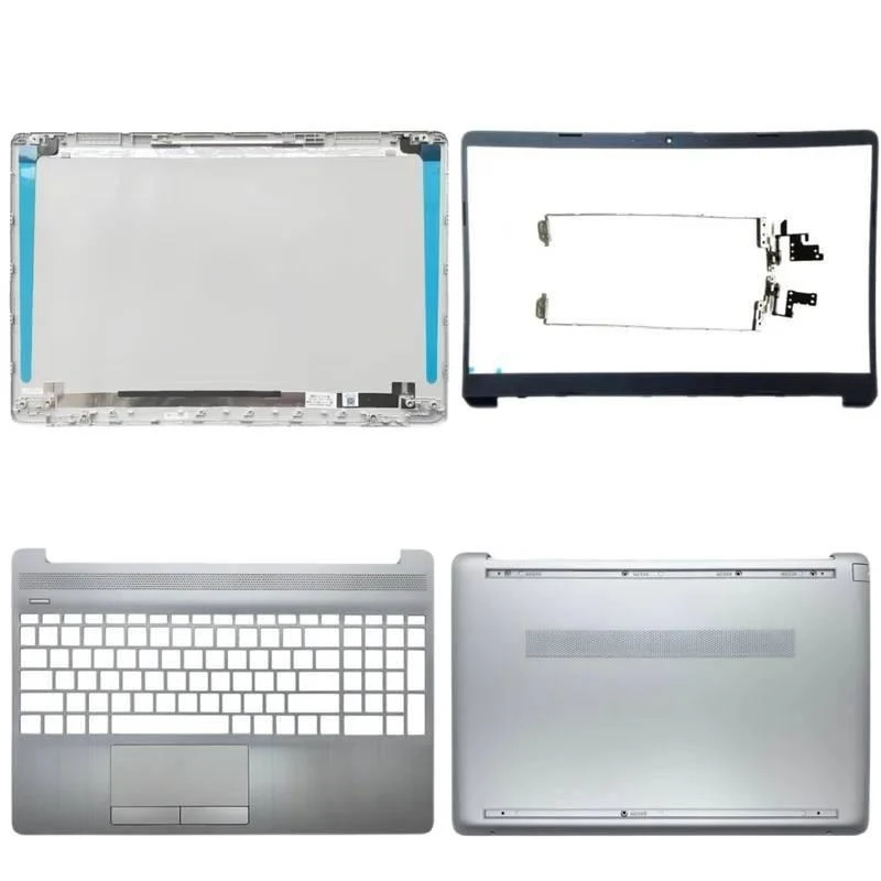New for HP 15-DW 15S-DU DY DR TPN-C139 Laptop LCD Top Back Bezel Palmrest Bottom Cover Hinge Shell ABCD Silver Replacement