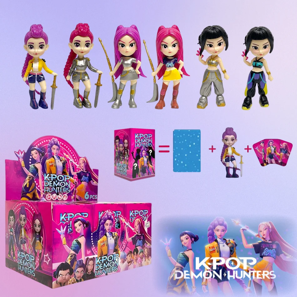 

Горячая аниме-фигурка «Охотники на демонов», слепая коробка, кавайные настольные статуи, орнамент для фанатов, Хэллоуин, Рождество, коллекционная модель, декоративный подарок