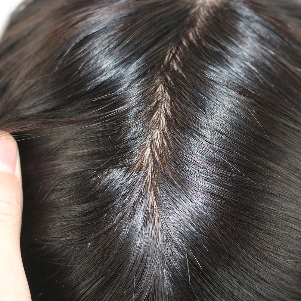 تنفس الدانتيل الجبهة الحرير العلوي الماس شبكة قاعدة رجل خصلات الشعر المستعار الإنسان غير قابلة للاكتشاف 30 مللي متر متموج دائم شعري طبيعي الشعر المستعار