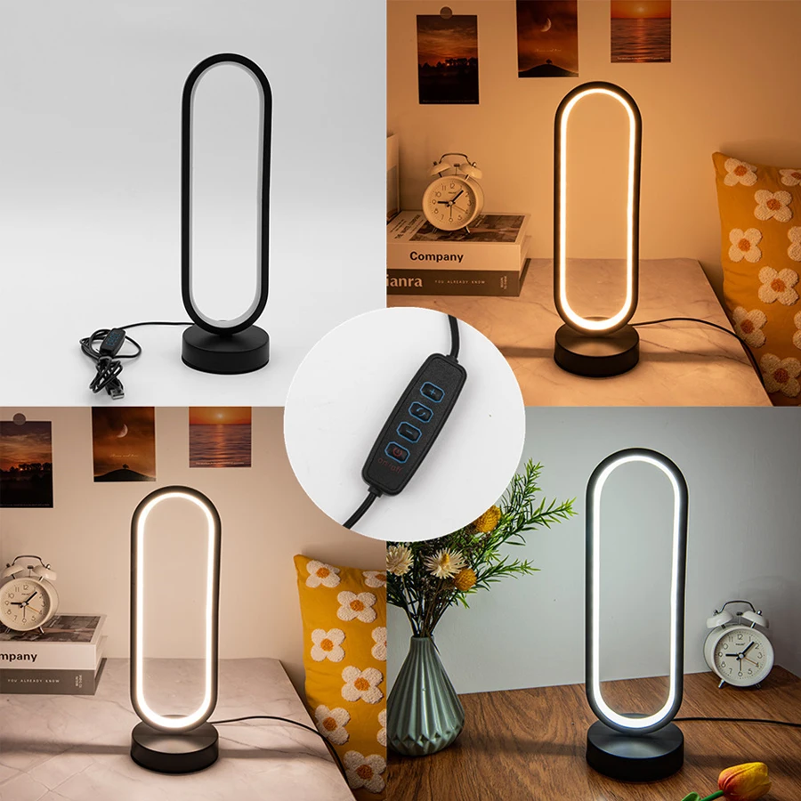 Creative Spiral LED Night Light Dimmable 3 Colors Table Night Lamp for Living Room Office Desk Bedroom Bedside Decor USB Plug in
