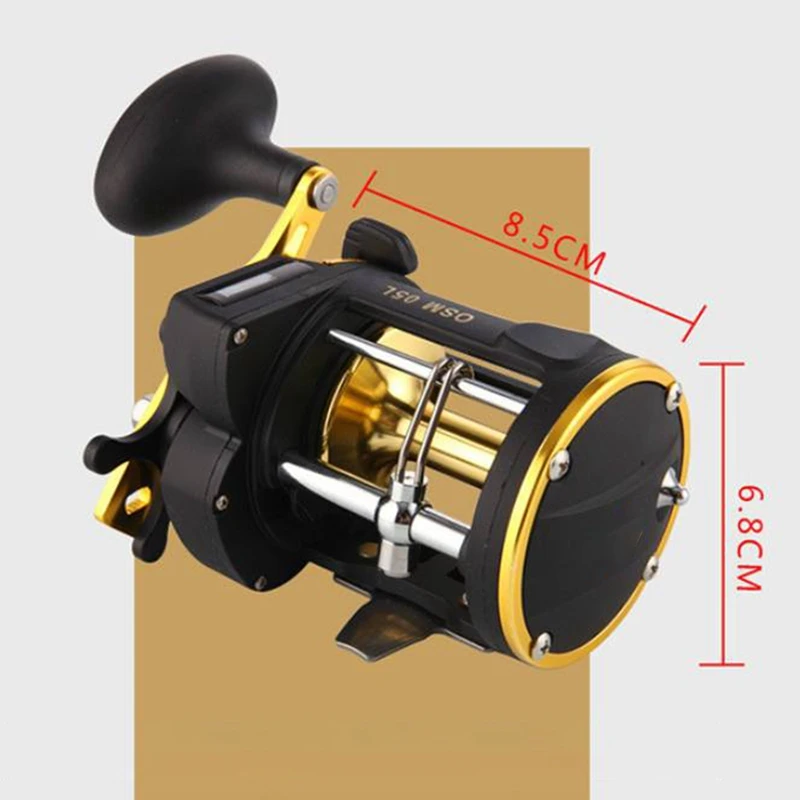 With Counter Drum Boat Fishing Iron Plate Wheel All-Metal Sea Fishing Trolling Reel Deep Sea Fishing Line Wheel