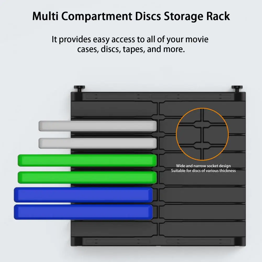 Scatola portaoggetti DVD con cuscinetti antiscivolo Organizer da scrivania espandibile custodia per videogiochi con montaggio a parete a 16 slot per PS5 per interruttore per