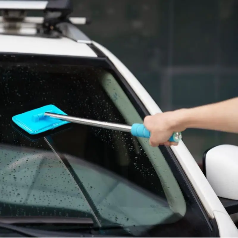 Car Windshield Water Scraping Telescopic Glass Wiper Cleaning Tools Brush Cloth
