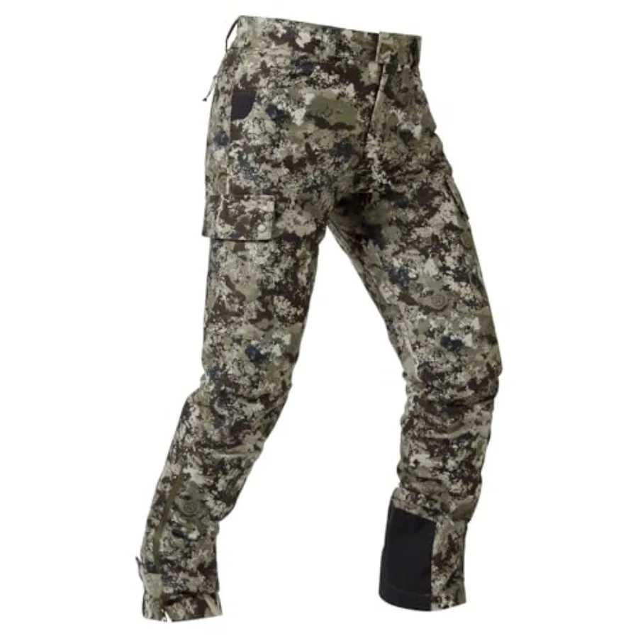 Pantalones de caza para hombre, impermeables y transpirables de nailon con tejido exterior silencioso, color verde oliva, ideales para pesca, caza de pavo y caza en terrenos elevados.