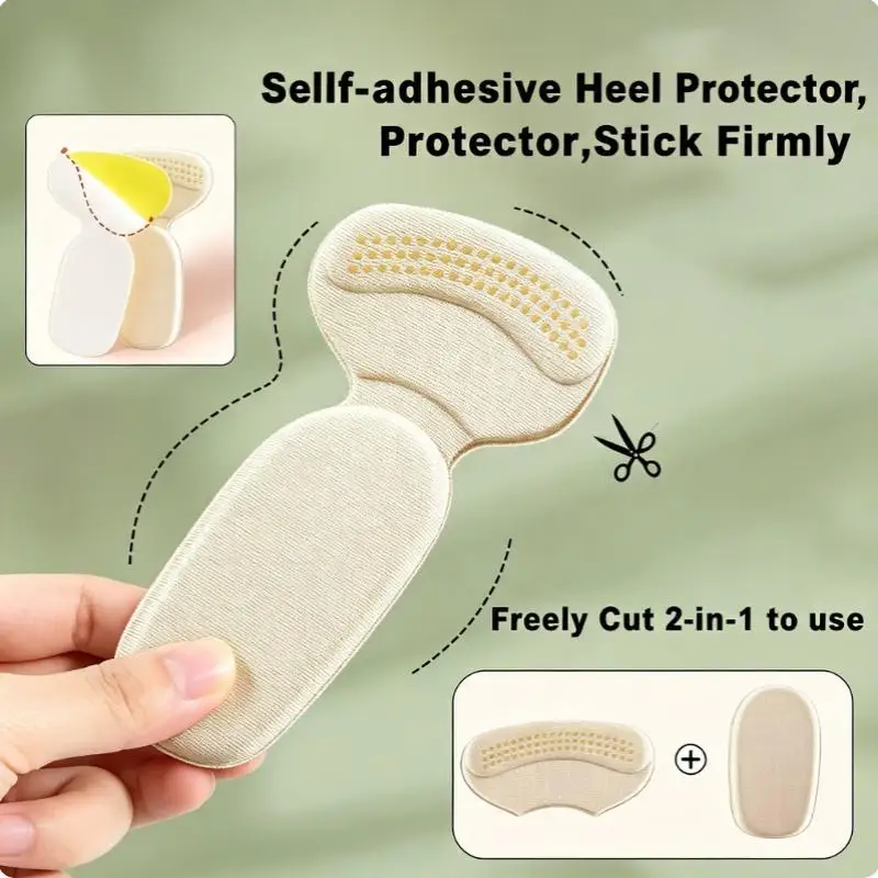 1 Pair Comfortable Heel Cushion Pads Non Slip Massage Dots Soft Padding For Loose High Heels Prevent Heel Slipping Adjust Size