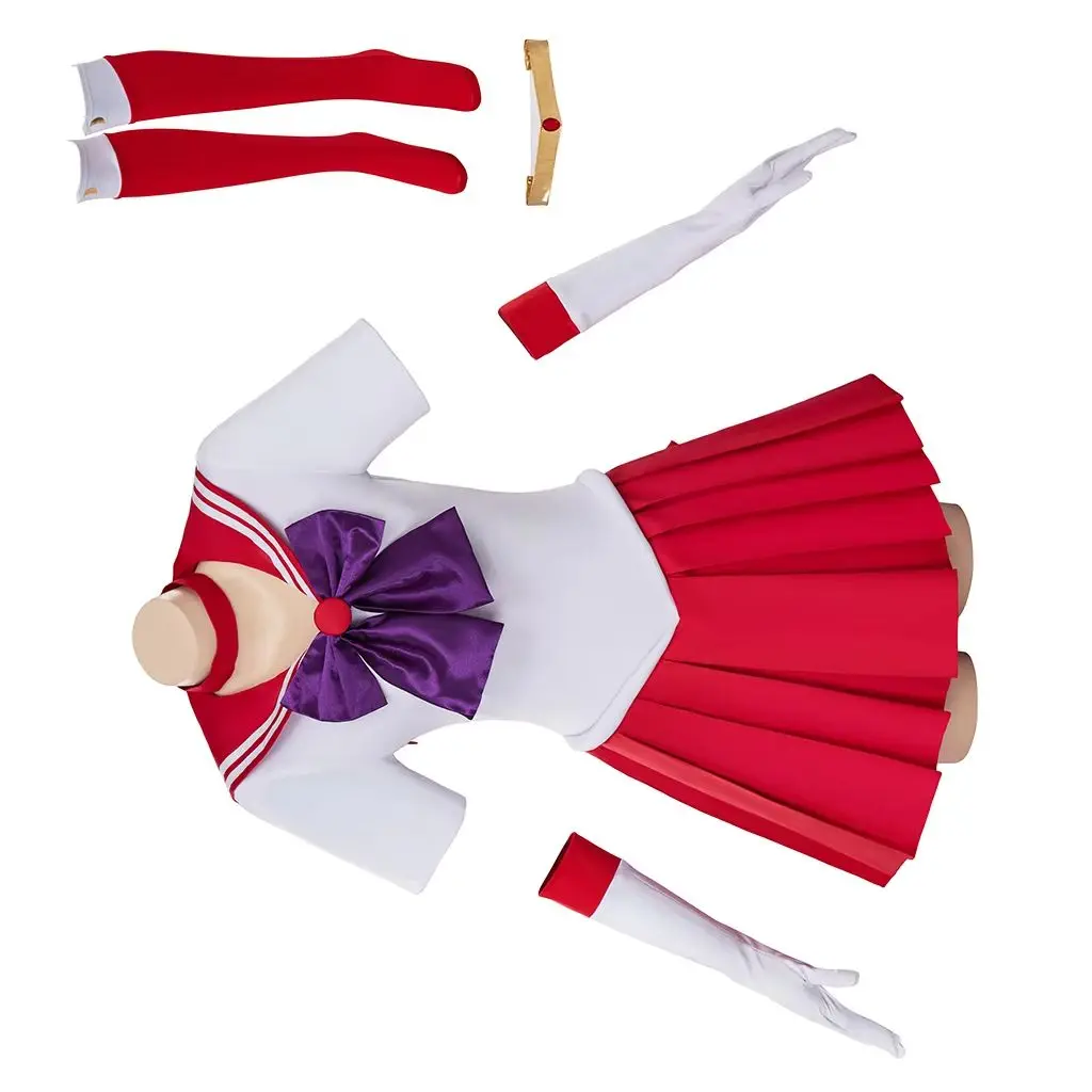 

Hino Rei Cosplay Costume For Women Girls Red Sailor Uniform Dress Suit Halloween Carnival Party Outfits Comic Con Performance