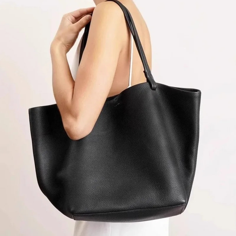 Fashion Simple Handbag Large Capacity Soft Breathable Large Capacity Leather Shoulder Bag Mother Bag Tote Bag