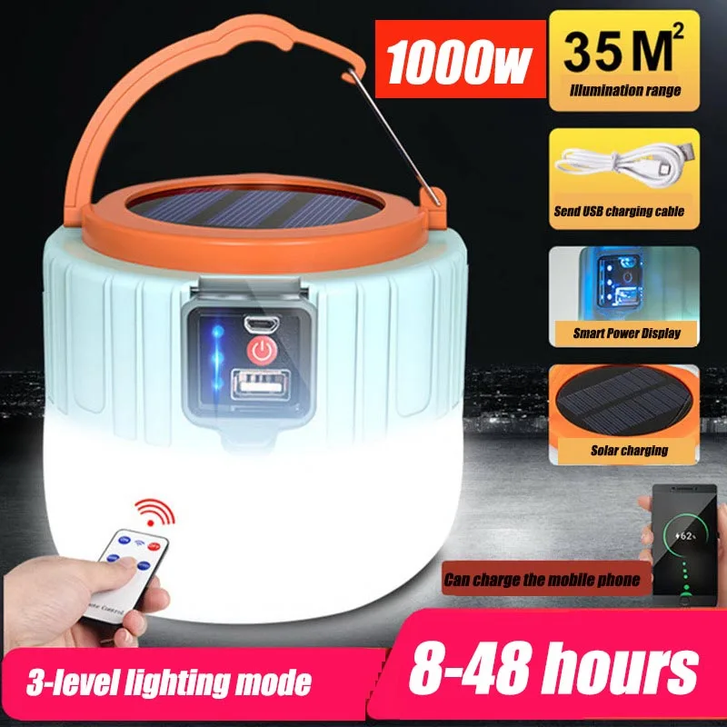 

LED Camping Light Waterproof Rechargeable Tent Lamp Portable Lanterns Emergency Lights Market Lamp Energy Saving Bulb