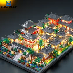 KNEW BUILT LED-lit Suzhou Garden Micro Mini Building Blocks Exquisite Decorative Gift Toys for Patient Home Decorations