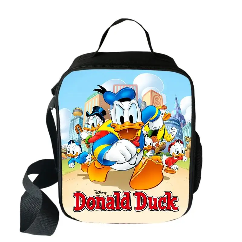 Disney Donald Duck Protect Lunch Bags Boys Girls Travel Tote Bags Picnic Food Fresh Storage Bags Student Mini Messenger Bag