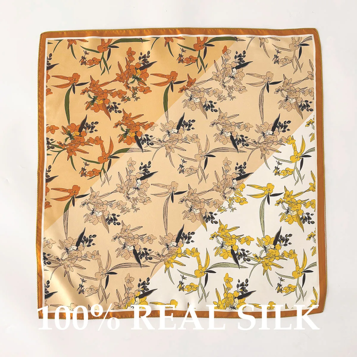 

100% Pure Silk Square Scarf Women Luxury Korean Scarves Hijab Shawl Headband Hairband Neckerchief Headkerchief Foulard Bandana