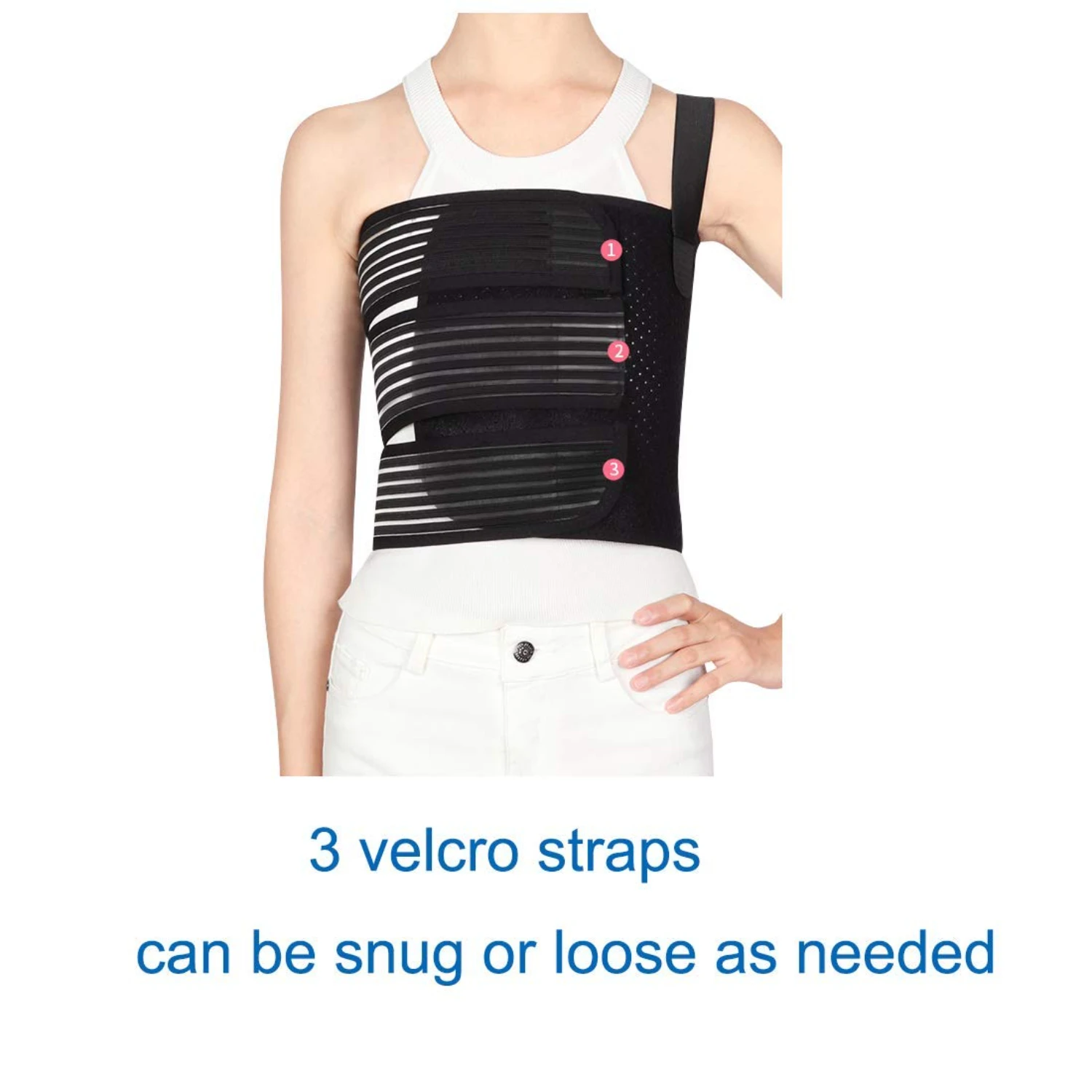 Premium Quality Adjustable Rib Support Brace for Quick Recovery - Lightweight and Comfortable Rib Belt for Injured Ribs - Flexib