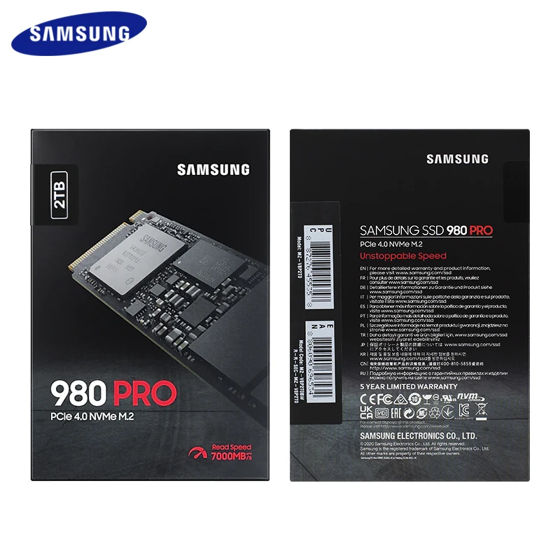 Внутренний твердотельный диск SAMSUNG 980 PRO SSD M.2 NVMe PCIe 500 Гб ТБ M2 2280 PCIe Gen 4,0x4 до 7000 дюйма