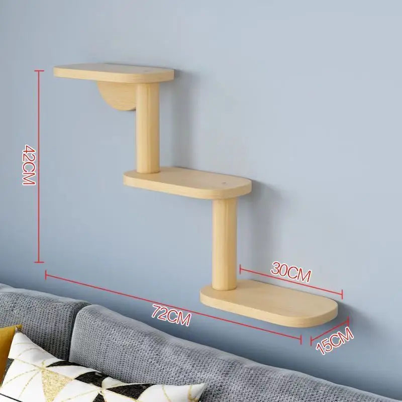 

DIY Customizable Wall-Mounted Cat Climbing Frame with Natural Wooden Design Multi-Level Cat Tree for Active and Relaxing Cats