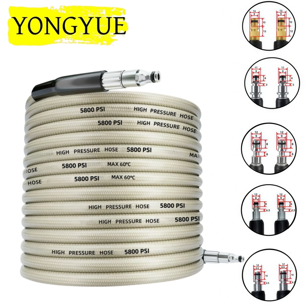 5~20m Pressure Cleaning Hose 5800psi Super Flexible Hose Car Wash Hose Water Cleaning Extension Hose For Karcher Bosch Nilfisk