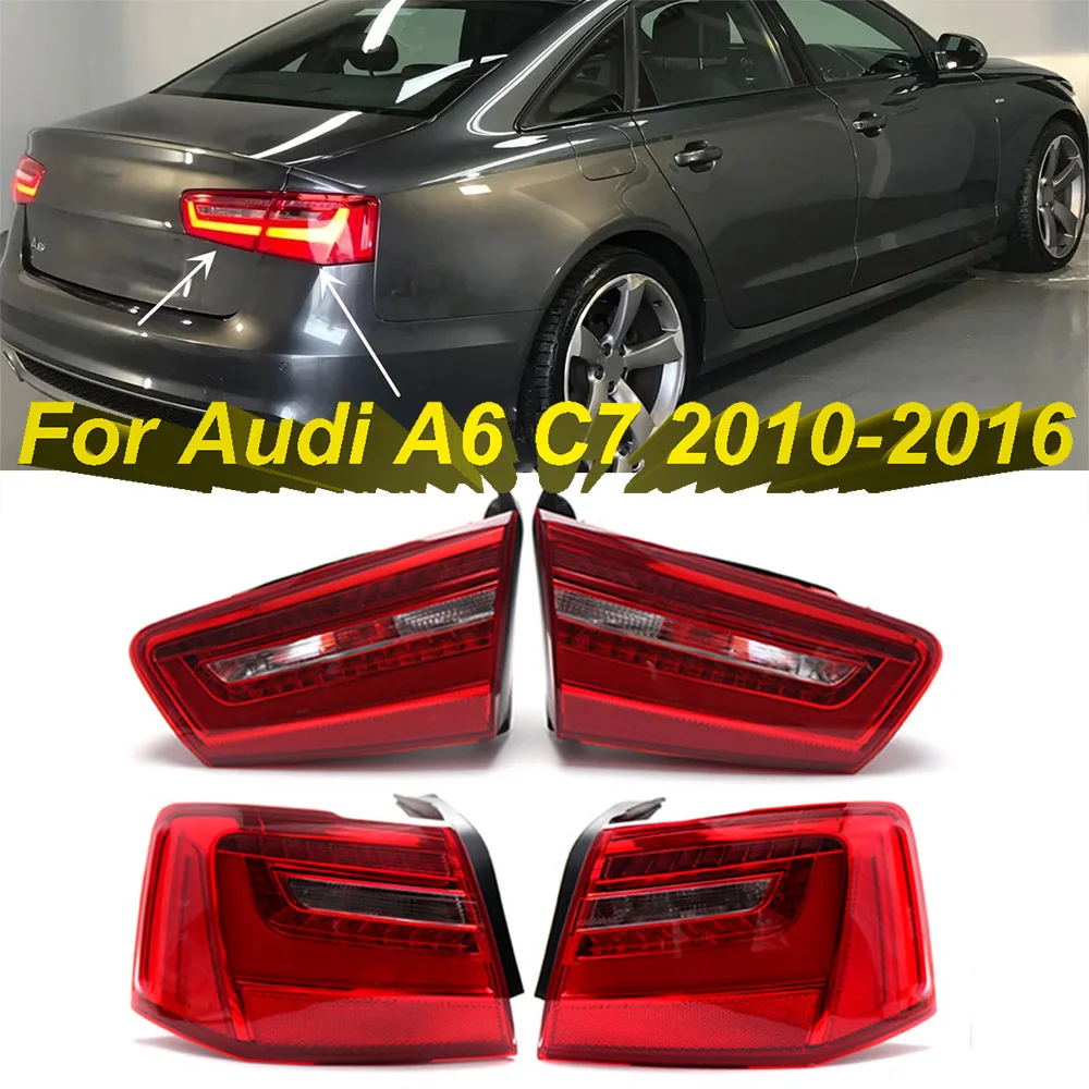 For Audi A6 C7 2010-2016 4GD945093 4GD945094 LED Car Rear Tail Light Brake Lamp Reverse Light Warning Signal Light