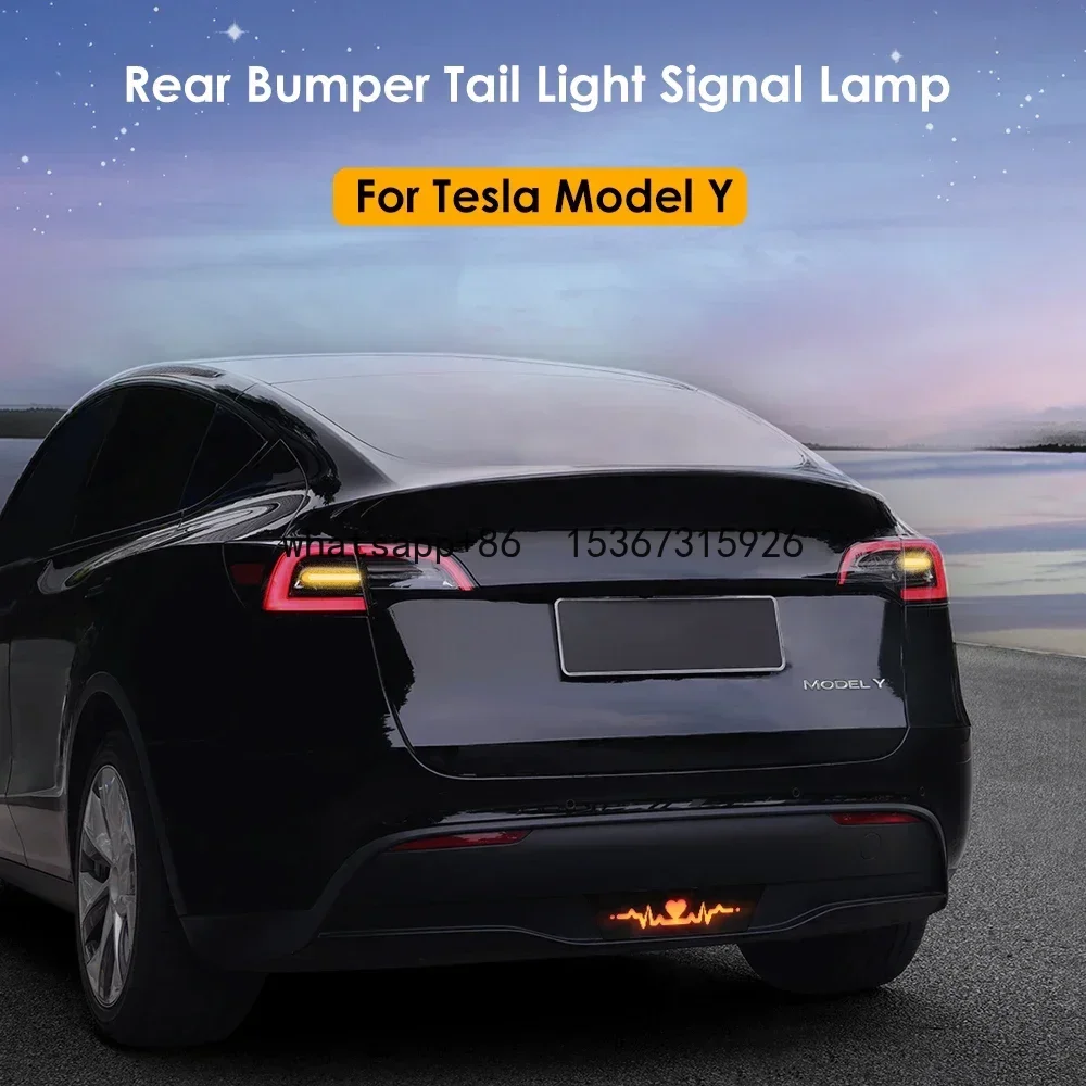 VJOY CAR أحدث تصميم حديث جميل المصد الخلفي الذيل ضوء مصباح إشارة الخلفي النهار تشغيل ضوء ل تسلا نموذج Y #1