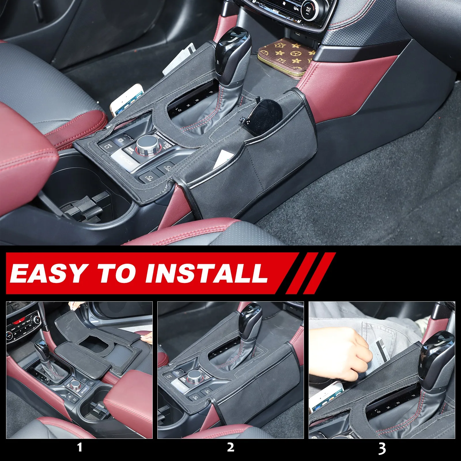 

Oxford Cloth Car Console Transmission Gear Protect Cover For Subaru Forester 2019-2024 Center Control Gear Panel Shield Trim