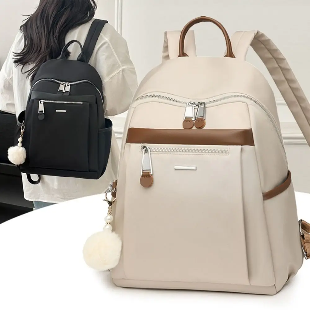 

Waterproof Nylon Shoulder Bag Simple Travel Girl's Retro Backpack Large Capacity New Design College Students School Bags Girls