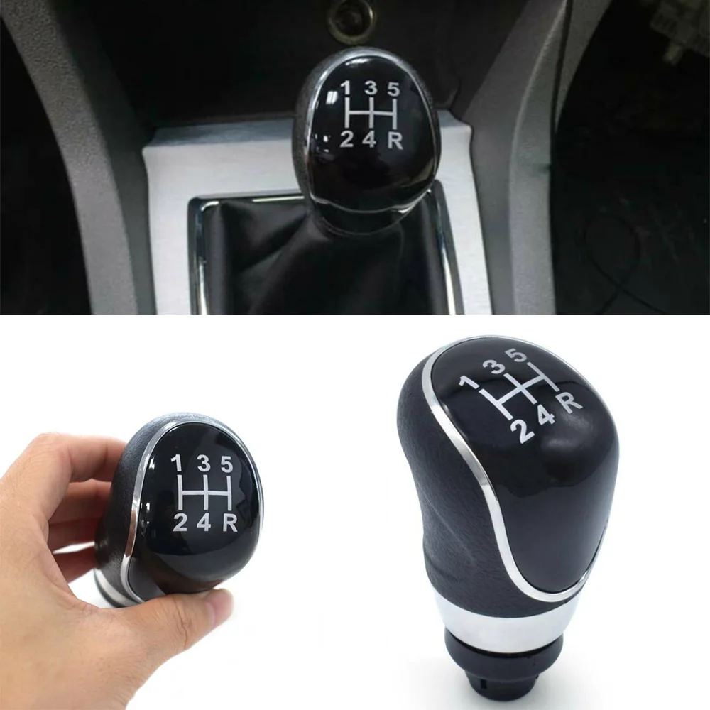 Black Gear shift knob PU Leather Parts Plastic Car Components For Ford Focus Fiesta Gear Replacement Parts