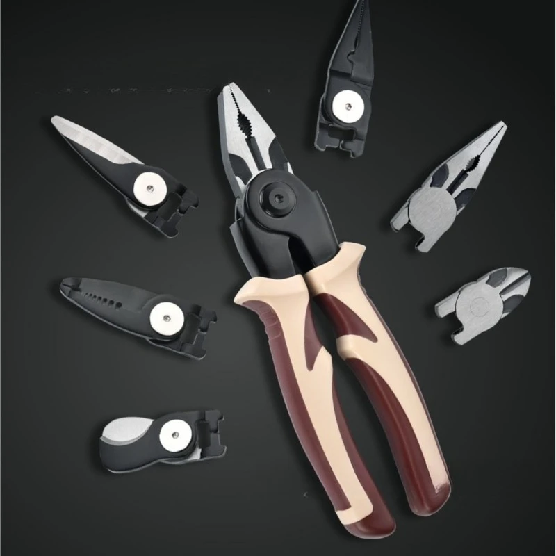 For 5-In-1, Replaceable Pliers Cover, with Cassette and Medium Box, Five Pliers Heads Replaceable