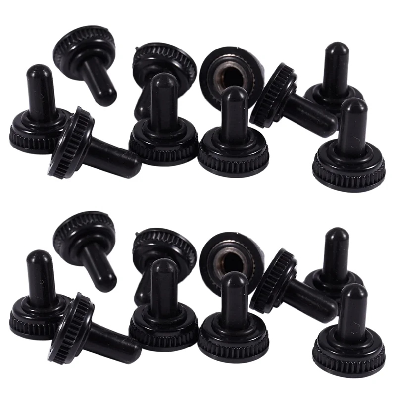 20 X 방수 토글 스위치 부트 캡 검정색 고무 커버 6Mm 직경-ABQU