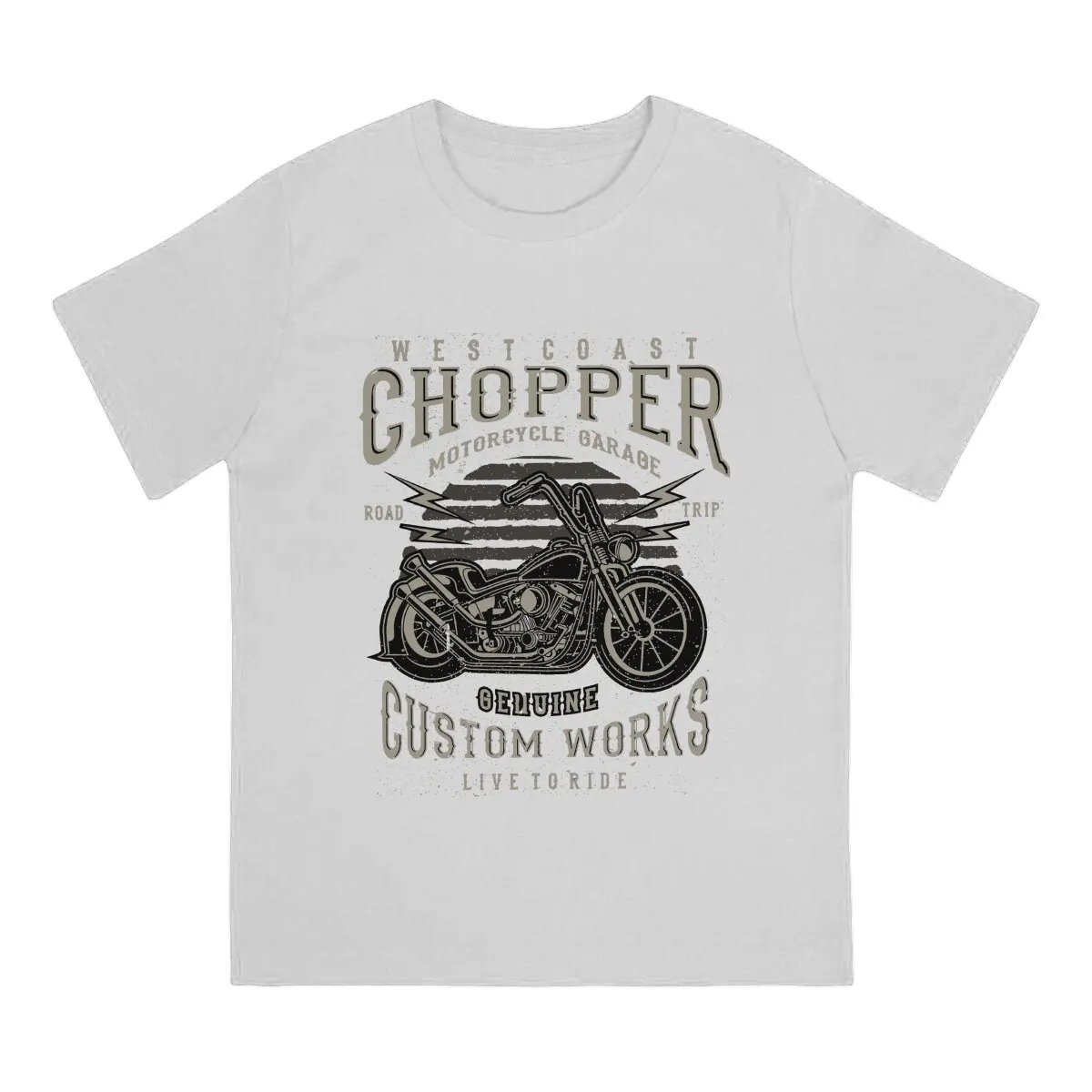 Chopper Custom Motor Motorcycle WORKS T Shirt Fashion Men Tees Summer Clothing Polyester Crewneck TShirt