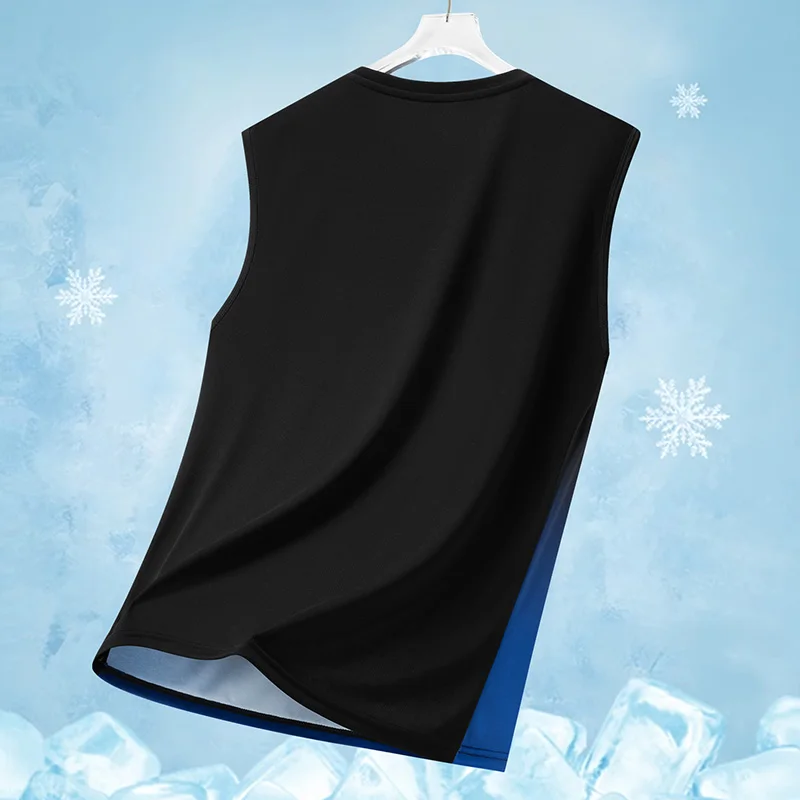 Men's Gradient Sports Vest Lightweight Sleeveless round Neck T-Shirt Summer Running Trendy Loose Fit Youth Cross-Border image 6