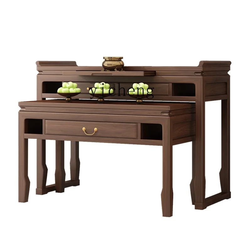 TWR new Chinese-style solid wood offering table incense household Buddhist table offering table