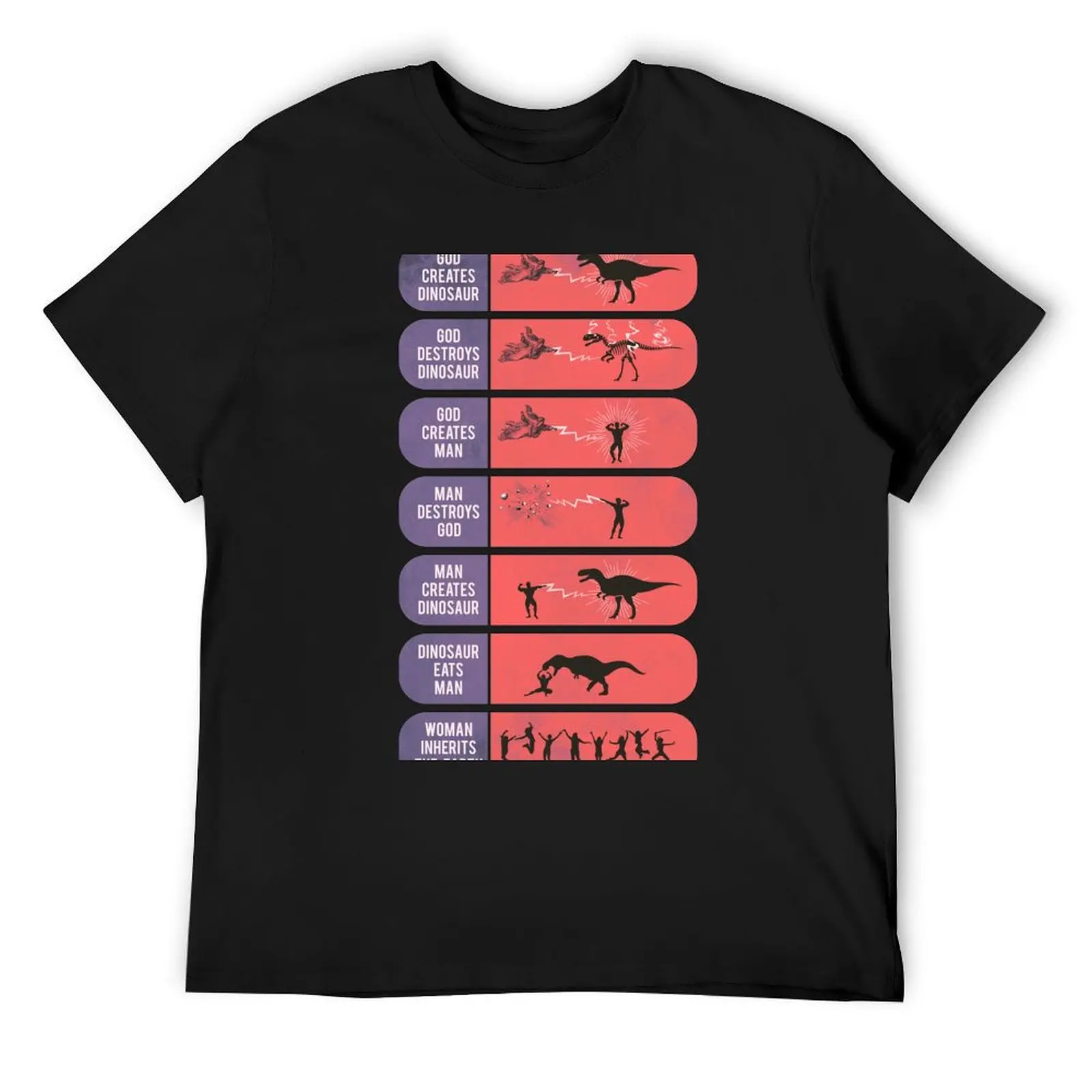 

God Creates Dinosaur T-Shirt baggy shirts new edition vintage clothes anime shirts men