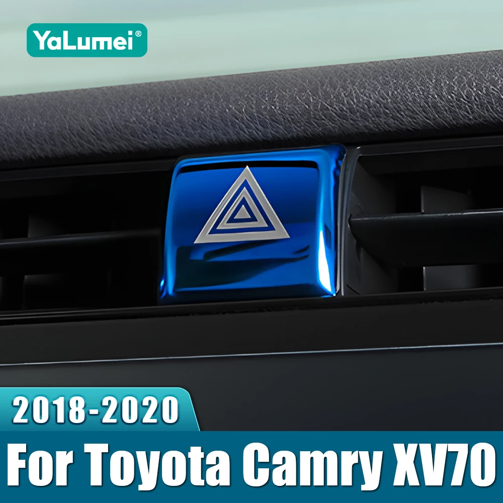 Edelstahl Auto Innen Notfall Licht Lampe Schalter Warnung Taste Trim Abdeckung Aufkleber Für Toyota Camry XV 70 70 2018 2019 2020