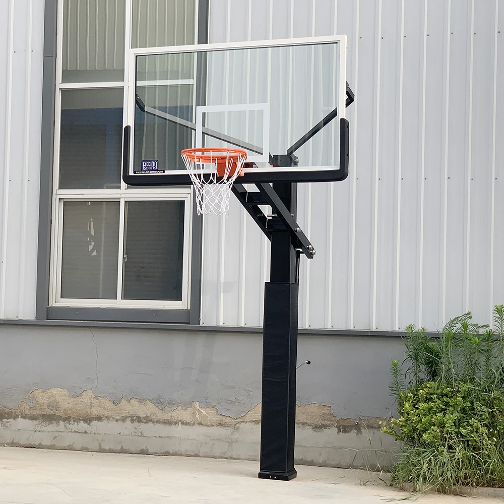 Full Size Height Adjustable Inground Outdoor Indoor Basketball Stand Basketball Hoop with Padding (Actual Pictures)