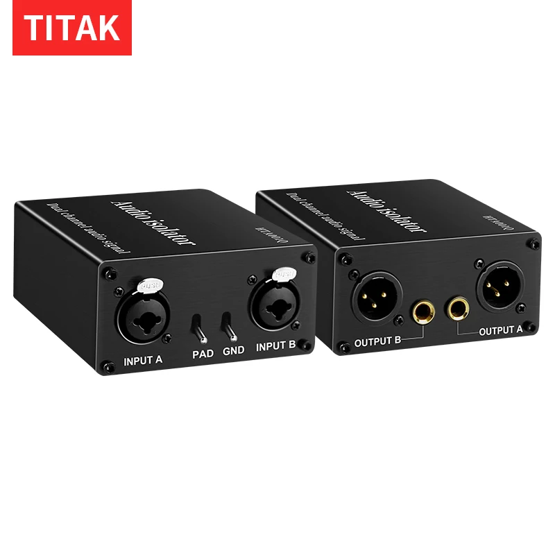 2-Channel XLR Audio Isolator Noise Reduction Filter Eliminates Current Noise 6.5 XLR Mixer Audio Isolators Dual-Channel 6.5 XLR