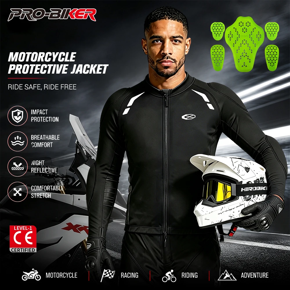Men's Jacket Breathable Motorcycle Jacket Anti-fall Motorbike Riding Jackets Built-in Protective Gear Motocross Clothing M-2XL