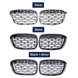 Front Kidney Car Diamond Racing Grilles For BMW X1 F48 F49 2016-2019 Meteor Style Parts AUTO Accessories