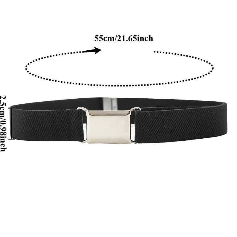 Stylish Minimalist and Versatile No-Fuss Belt—Stretchy Adjustable Length Convenient Buckle Closure Women’s Jeans Belt