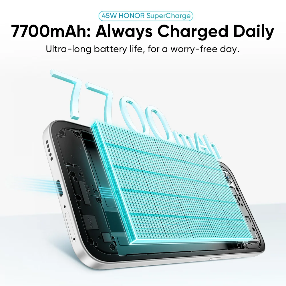 HONOR 600, Teléfono Inteligente 5G, Batería de 7700 mAh, Supercarga de 45 W, Snapdragon 4 Gen4, MagicOS 10, Pantalla de 6.87 Pulgadas, Cámara Trasera de 50 MP 7