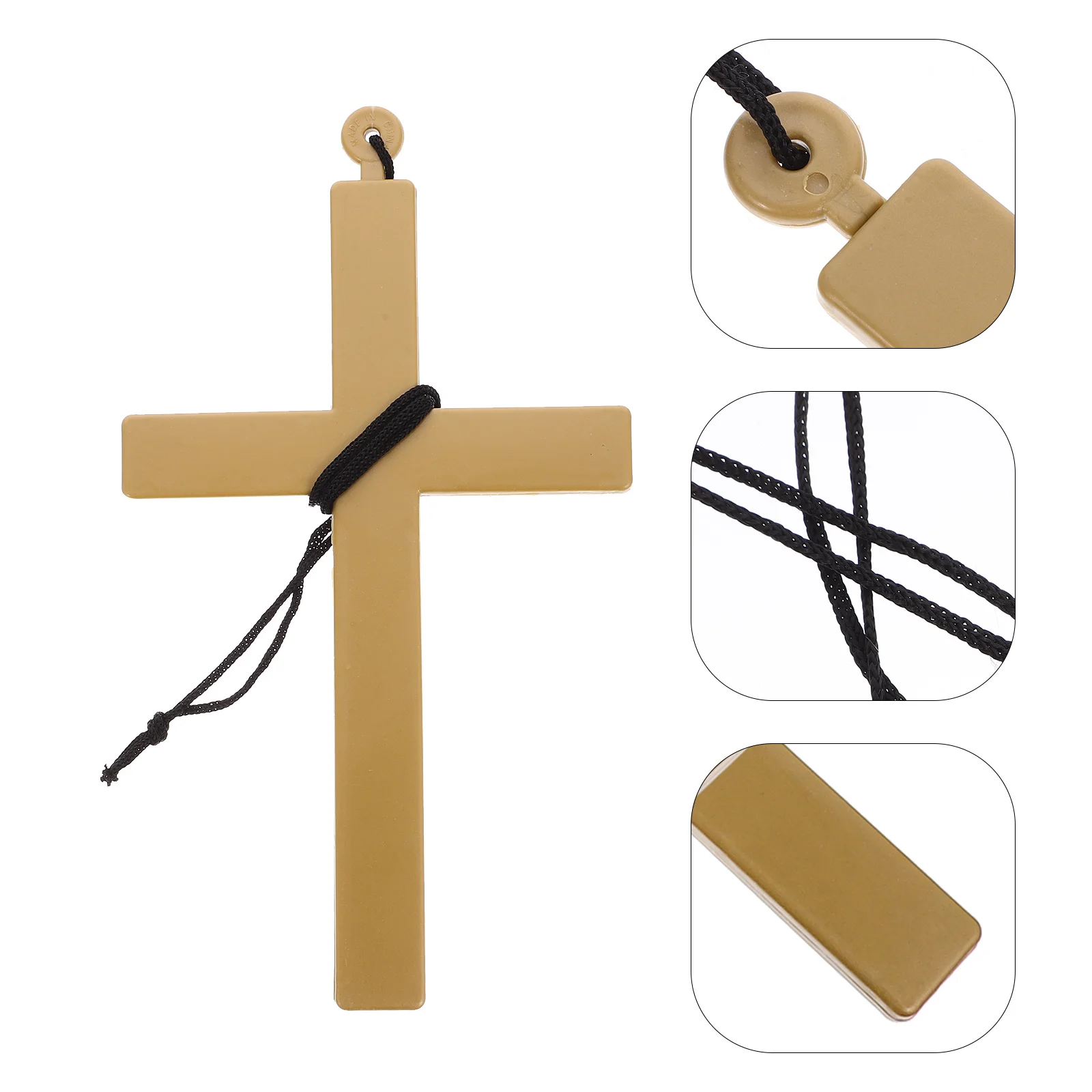 

2 шт., ожерелье с подвеской в виде креста, большое распятие для священника, аксессуар для костюма монахини, декор для вечеринки на Хэллоуин, реквизит, ювелирные изделия для косплея