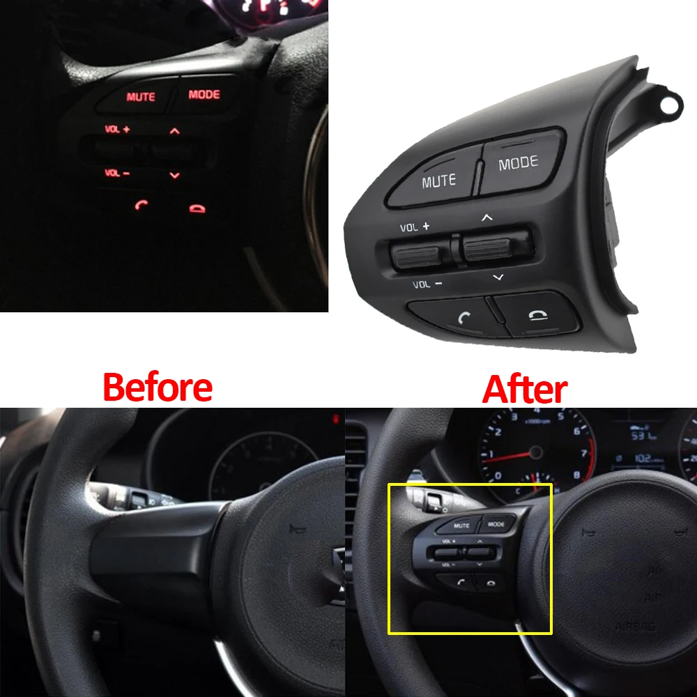 Steering Wheel Button Switch For KIA K2 RIO 2017 2018 RIO X LINE Buttons Bluetooth Phone Cruise Control Volume 96720-H8520