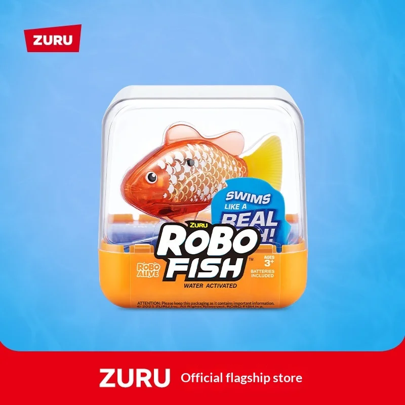 Juguete electrónico activado por agua ZURU Robo Alive, pez payaso, tortuga marina, lancha rápida para jugar en la piscina o la bañera.