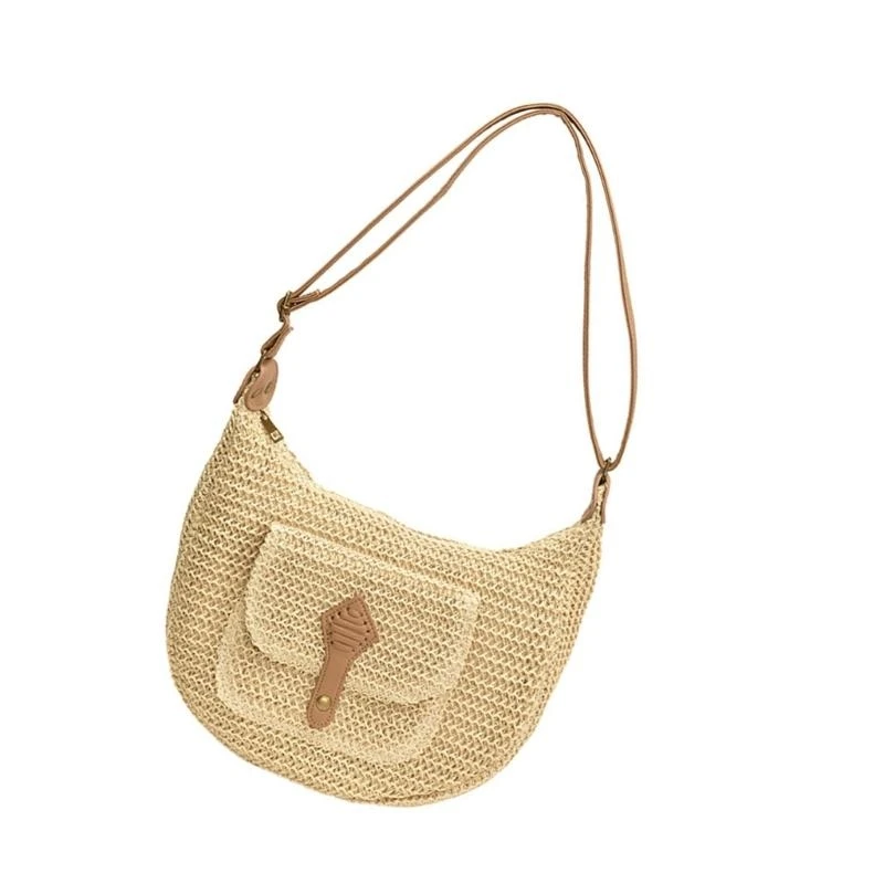 A3PE Women Women Straw Beach Bag Simple Crossbody Bag Bag Counder Handmade Bag Daily Bage Daily #3
