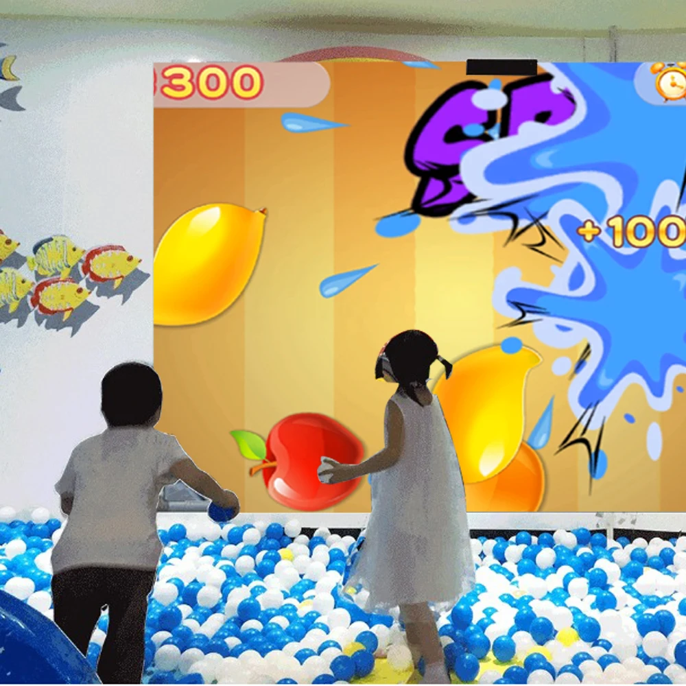 Software Auto-control 400 Inch board Screen 3D Interactive Wall Floor Projection System Virtual Reality Touch 57 Games Effects