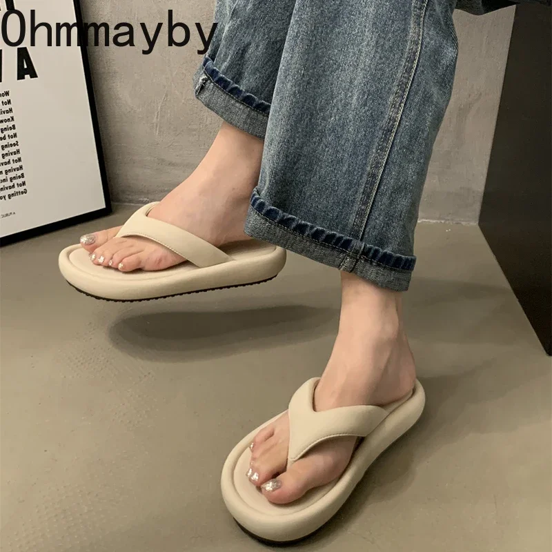 2024 Summers Women Slippers Fashion Clip Toe Soft Sole Slides Shoes Ladies Casual Outdoor Beach Flats Sandalias Flip Flop